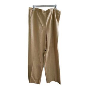 Alfred Dunner Pants Womens 18 Tan Back Stretch Elastic Waist NWTPockets Straight